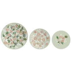 Platt skål DKD Home Decor Porslin Traditionell 27 x 27 x 3 cm 18 Delar