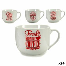 Koppar Coffee Porslin Röd Vit 500 ml 24 antal