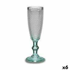 Champagneglas Vivalto PR05720ZD/BHA6 Transparent Turkos Glas 185 ml Poäng (6 antal)