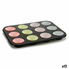 Muffinsbricka Multicolour Ugnsplåt (7 x 7 x 3 cm) (35 x 3 x 26,5 cm) (12 antal)