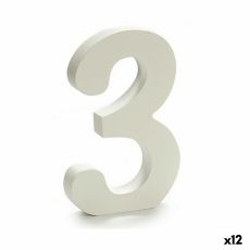 Siffror Pincello 3 Vit 1,8 x 21 x 17 cm (12 antal)