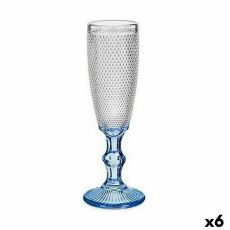 Champagneglas Vivalto PR05720ZD/BHA6 BLUE Blå Transparent Glas 180 ml Poäng (6 antal)