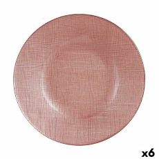 Platt skål Vivalto 323921P-3 Rosa Glas 21 x 2 x 21 cm (6 antal)