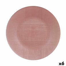 Platt skål Vivalto Rosa Glas 32,5 x 2 x 32,5 cm (6 antal)