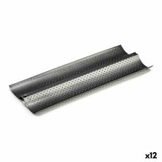 Baguetteplåt Mörkgrå Metall Kolstål 16 x 2,5 x 38 cm Bröd (12 antal)