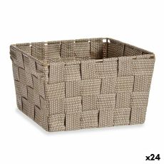 Multifunktionell korg Kipit A3-6878 Brun Tyg 15 x 11 x 20 cm Flätning (24 antal)