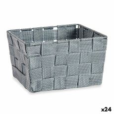 Multifunktionell korg Kipit A3-6878 Grå Tyg 15 x 10,5 x 20 cm Flätning (24 antal)