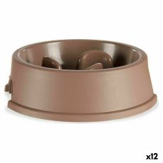 Långsam äta matskål för husdjur Beige Plast (27 x 7,5 x 27 cm) (12 antal)