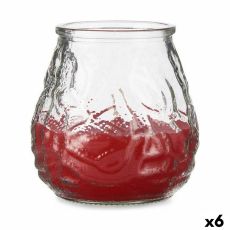 Ljus Ibergarden 43594 Röd Transparent Glas Paraffin Citronella Pelargon 9 x 9,5 x 9 cm (6 antal)