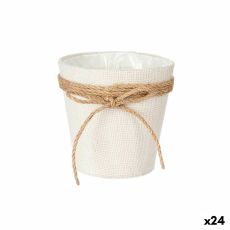 Kruka Ibergarden WY18-71 Vit Brun Tyg Snöre Plast Lasso 14 x 12,5 x 14 cm 14 x 14 x 14 cm (24 antal)