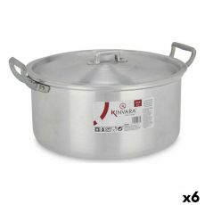 Kastrull med lock Kinvara 100008 Silvrig 6,5 L 35 x 16 x 28 cm (6 antal)