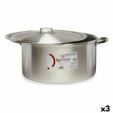 Kastrull med lock Kinvara 100015 Silvrig 53 x 24 x 43 cm (3 antal)