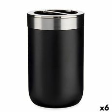 Tandborsthållare Berilo BP15-002-1 Svart Silvrig Plast 7,7 x 11,2 x 7,7 cm (6 antal)