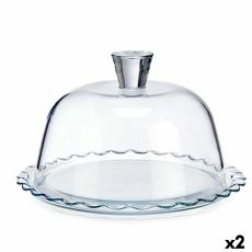 Lunchlåda Petite Patisserie Vågor Transparent Glas 26,4 x 15,5 x 26,4 cm (2 antal)