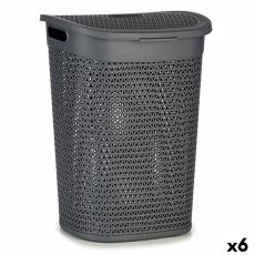 Tvättkorg Kipit 4790-2 Antracitgrå Plast 60 L 43,5 x 57,5 x 34 cm (6 antal)