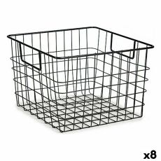 Multifunktionell korg Kinvara W7318 Svart Stål 29 x 19,5 x 32 cm Med handtag (8 antal)