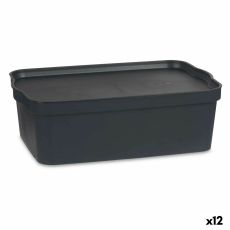 Förvaringslåda med lock Kipit TP595-1 Antracitgrå Plast 14 L 29,5 x 14,3 x 45 cm (12 antal)
