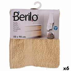 Badhandduk Berilo 89657 Kräm 80 % bomull 20 % Polyester 50 x 90 cm (6 antal)