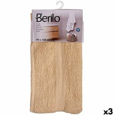 Badhandduk Berilo 89659 Kräm 80 % bomull 20 % Polyester 90 x 150 cm (3 antal)