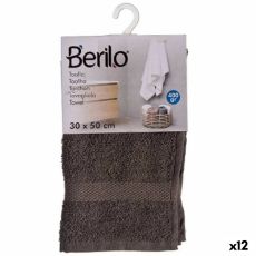 Badhandduk Berilo 89668 Grå 80 % bomull 20 % Polyester 30 x 50 cm (12 antal)
