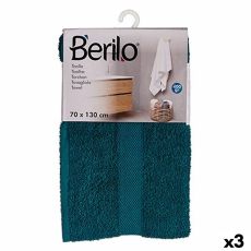 Badhandduk Berilo 89674 Blå 80 % bomull 20 % Polyester 70 x 130 cm (3 antal)