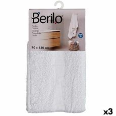 Badhandduk Berilo 89678 Vit 80 % bomull 20 % Polyester 70 x 130 cm (3 antal)