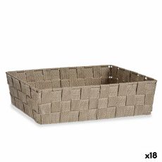Multifunktionell korg Kipit A3-6885 Beige Tyg 3,8 L 34 x 8,5 x 21 cm (18 antal)