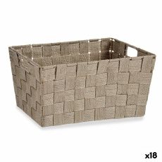 Multifunktionell korg Kipit A3-6883 Brun Tyg 5 L 30,4 x 14 x 20 cm (18 antal)
