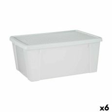 Förvaringslåda med lock Stefanplast Elegance Vit Plast 29 x 17 x 39 cm (6 antal)