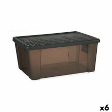 Förvaringslåda med lock Stefanplast Elegance Grå Plast 15 L 29 x 17 x 39 cm (6 antal)