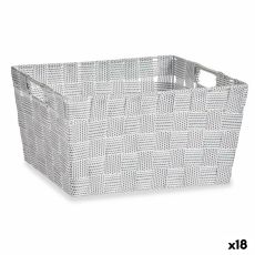 Multifunktionell korg Kipit A3-6883 Vit Tyg 30,4 x 14 x 20 cm (18 antal)