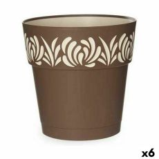 Självvattnande blomkruka Stefanplast Gaia Brun Plast 25 x 25 x 25 cm (6 antal)
