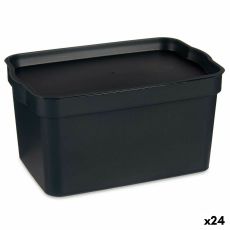 Förvaringslåda med lock Kipit TP592-1 Antracitgrå Plast 2,3 L 13,5 x 11 x 20 cm (24 antal)
