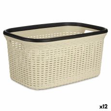 Tvättkorg Kipit TP7001-1 Kräm Plast 36 L 36 x 25,5 x 52,5 cm (12 antal)