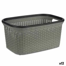 Tvättkorg Kipit TP7001-2 Grå Plast 36 L 36 x 25,5 x 53 cm (12 antal)