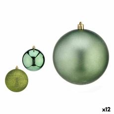 Uppsättning av julkulor Grön Plast 10 x 11 x 10 cm (12 antal)