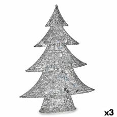 Prydnadsfigur Julgran Metall Silvrig 12 x 59,5 x 48,5 cm (3 antal)
