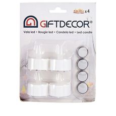 Set med levande ljus LED Vit 4 x 4 x 3,7 cm (12 antal)