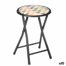 Fällbar pall Geometric Svart PVC Metall 30 x 30 x 45 cm (10 antal)