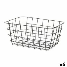 Multifunktionell korg Kinvara W579K-M BLACK Svart Metall 30,3 x 14 x 22,5 cm Rektangulär (6 antal)