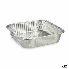 Uppsättning av köksfat Disponibel Fyrkantig Aluminium 20,5 x 6,5 x 20,5 cm (12 antal)