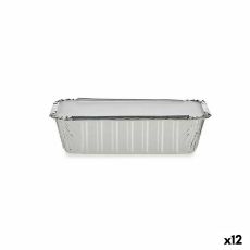 Uppsättning av köksfat Disponibel Med lock Aluminium 22,4 x 7,4 x 11,5 cm (12 antal)