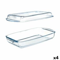 Bricka med lock Pasabahce Borcam Transparent Borosilikatglas 1,9 L (4 antal)