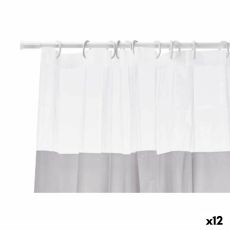Duschdraperi Berilo 214 Grå Transparent Plast PEVA 180 x 180 cm (12 antal)