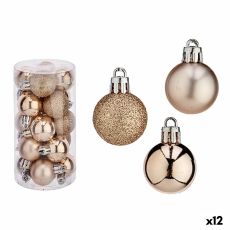 Uppsättning av julkulor Champagne Plast 3 x 4 x 3 cm (12 antal)