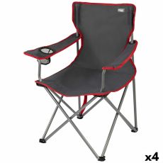 Hopfällbar campingstol Aktive Mörkgrå 45 x 82 x 47 cm (4 antal)