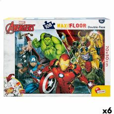 Barnpussel The Avengers Dubbelsidig 108 Delar 70 x 1,5 x 50 cm (6 antal)