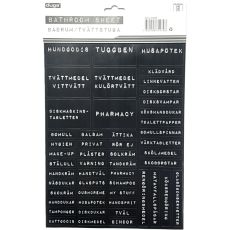 Etiketter Badrum Tvättstuga