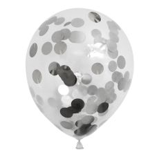 Ballong Konfetti Prickar Silver 6-pack 30 cm Latex