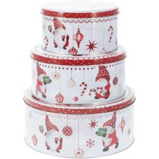 Plåtburk Jul Rund 3-set